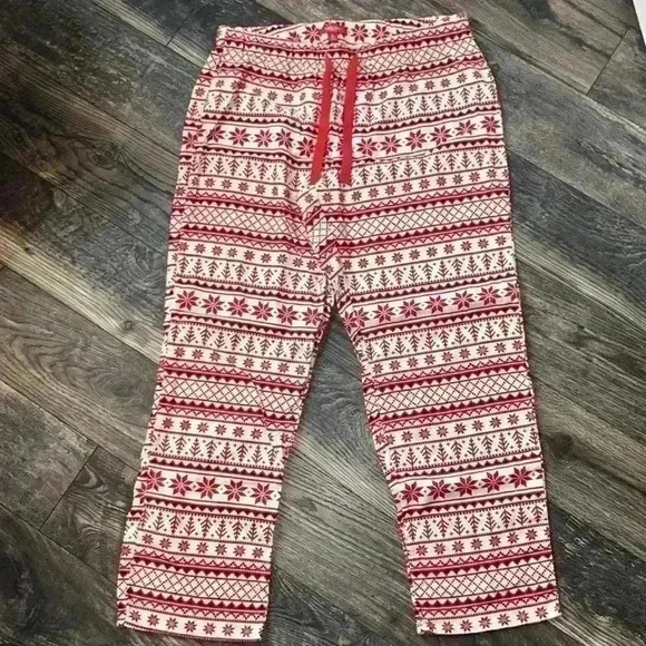Holiday Home PJ Pants XL Snowflake Red - Picture 2 of 4